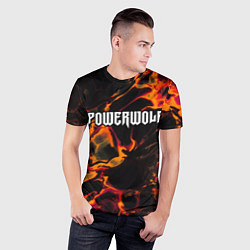 Футболка спортивная мужская Powerwolf red lava, цвет: 3D-принт — фото 2