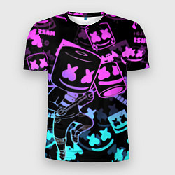 Мужская спорт-футболка Marshmello neon pattern