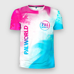 Футболка спортивная мужская Palworld neon gradient style вертикально, цвет: 3D-принт