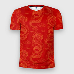 Футболка спортивная мужская Красный - дракон, цвет: 3D-принт