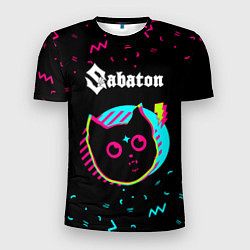 Мужская спорт-футболка Sabaton - rock star cat