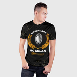 Футболка спортивная мужская Лого AC Milan и надпись legendary football club на, цвет: 3D-принт — фото 2