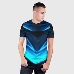 Футболка спортивная мужская Geometry stripes неон, цвет: 3D-принт — фото 2