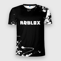Мужская спорт-футболка Roblox текстура краски белые