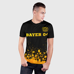 Футболка спортивная мужская Bayer 04 - gold gradient посередине, цвет: 3D-принт — фото 2