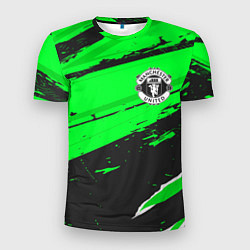 Футболка спортивная мужская Manchester United sport green, цвет: 3D-принт