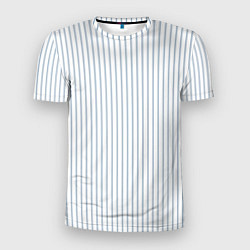 Мужская спорт-футболка Белый в голубую тонкую полоску
