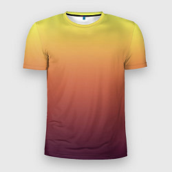 Футболка спортивная мужская Градиент приглушённый жёлто-бордовый, цвет: 3D-принт