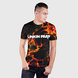 Футболка спортивная мужская Linkin Park red lava, цвет: 3D-принт — фото 2