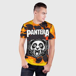 Футболка спортивная мужская Pantera рок панда и огонь, цвет: 3D-принт — фото 2