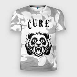 Мужская спорт-футболка The Cure рок панда на светлом фоне