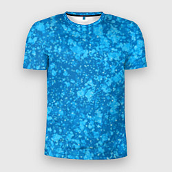 Мужская спорт-футболка Ярко-голубой абстракция космический