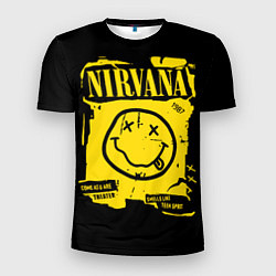 Футболка спортивная мужская Nirvana - смайлик, цвет: 3D-принт