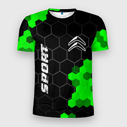 Футболка спортивная мужская Citroen green sport hexagon, цвет: 3D-принт