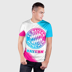 Футболка спортивная мужская Bayern neon gradient style, цвет: 3D-принт — фото 2