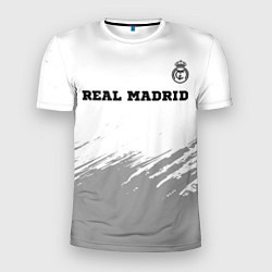 Футболка спортивная мужская Real Madrid sport на светлом фоне посередине, цвет: 3D-принт