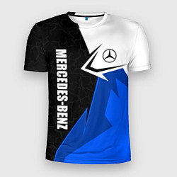 Футболка спортивная мужская Мерседес - синяя униформа, цвет: 3D-принт