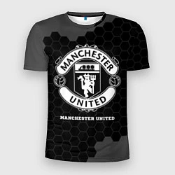 Футболка спортивная мужская Manchester United sport на темном фоне, цвет: 3D-принт