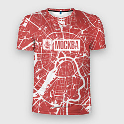 Футболка спортивная мужская Красная карта Москвы, цвет: 3D-принт