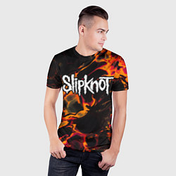 Футболка спортивная мужская Slipknot red lava, цвет: 3D-принт — фото 2