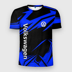 Футболка спортивная мужская Volkswagen - blue stripes, цвет: 3D-принт