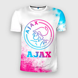 Мужская спорт-футболка Ajax neon gradient style