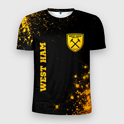 Футболка спортивная мужская West Ham - gold gradient вертикально, цвет: 3D-принт