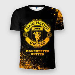 Мужская спорт-футболка Manchester United - gold gradient