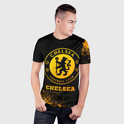 Футболка спортивная мужская Chelsea - gold gradient, цвет: 3D-принт — фото 2