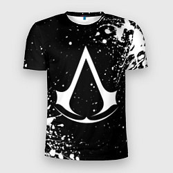 Мужская спорт-футболка White logo of assasin