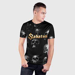 Футболка спортивная мужская Sabaton - logo rock group, цвет: 3D-принт — фото 2