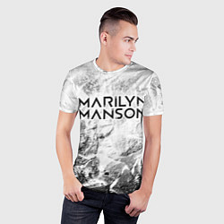 Футболка спортивная мужская Marilyn Manson white graphite, цвет: 3D-принт — фото 2