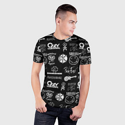 Футболка спортивная мужская Rock band pattern, цвет: 3D-принт — фото 2
