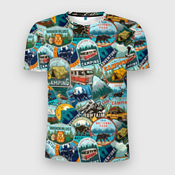 Футболка спортивная мужская Adventure stickers, цвет: 3D-принт