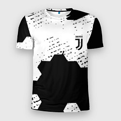 Футболка спортивная мужская Juventus hexagon black sport, цвет: 3D-принт
