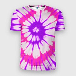 Футболка спортивная мужская Тай дай розовый с фиолетовым, цвет: 3D-принт