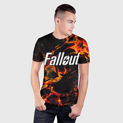 Футболка спортивная мужская Fallout red lava, цвет: 3D-принт — фото 2