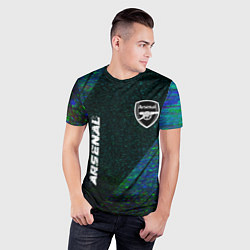 Футболка спортивная мужская Arsenal glitch blue, цвет: 3D-принт — фото 2