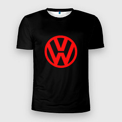 Футболка спортивная мужская Volkswagen red logo, цвет: 3D-принт