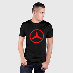 Футболка спортивная мужская Mercedes logo red, цвет: 3D-принт — фото 2