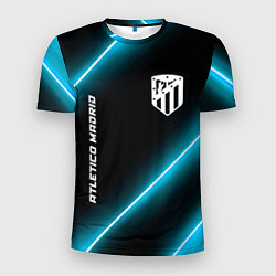 Футболка спортивная мужская Atletico Madrid неоновые лампы, цвет: 3D-принт