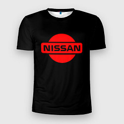 Футболка спортивная мужская Nissan red logo, цвет: 3D-принт