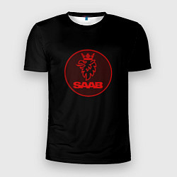 Футболка спортивная мужская Saab red logo, цвет: 3D-принт