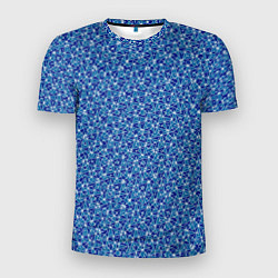 Мужская спорт-футболка Светлый синий в мелкий рисунок