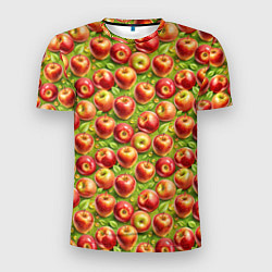 Футболка спортивная мужская Румяные яблоки паттерн, цвет: 3D-принт