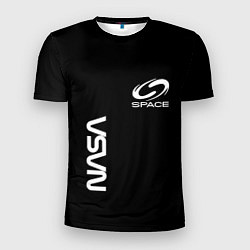 Мужская спорт-футболка Nasa space logo white