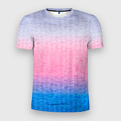 Мужская спорт-футболка Tie-dye color gradient: pink-blue