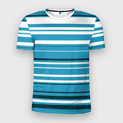Мужская спорт-футболка Бело-голубой в полоску