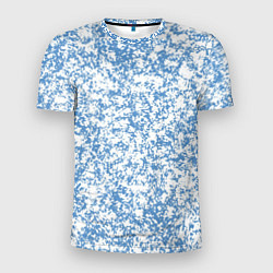 Футболка спортивная мужская Пёстрый бело-голубой, цвет: 3D-принт
