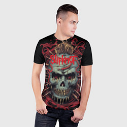 Футболка спортивная мужская Slipknot череп зомби, цвет: 3D-принт — фото 2
